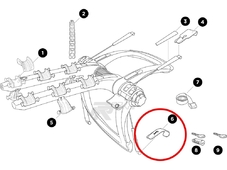 Thule Запчасть 52453 нижний крючок за дверь велокрепления 991,992